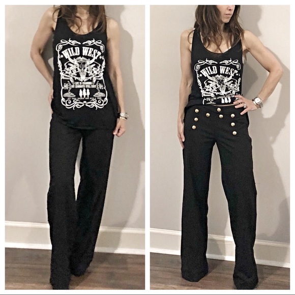 ✨LAST ONE ✨Black wide leg sailor style pants - Picture 4 of 8